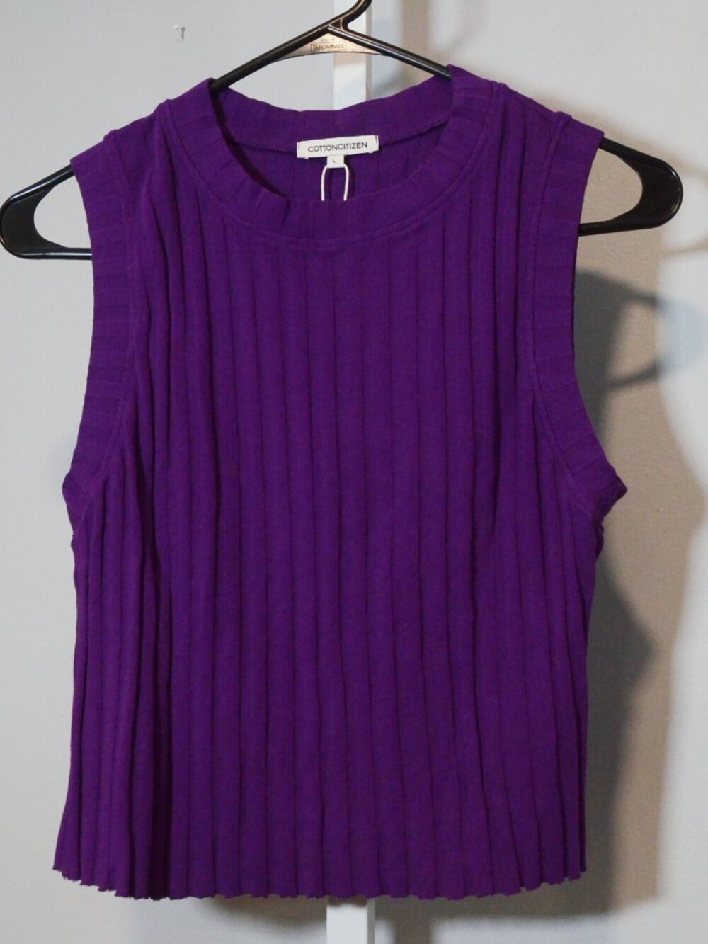 NWT Cotton Citizen Women's Size L Capri Tank Rib Knit Purple Top
